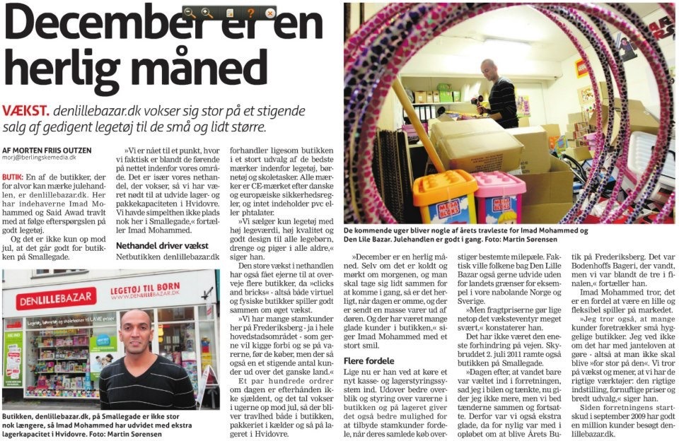 Artiklen December er en herlig måned om DEN LILLE BAZARs vækst